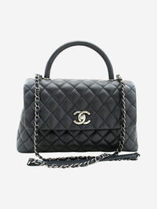 Chanel Black 2016 quilted caviar leather 2way bag