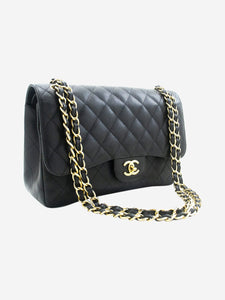 Chanel Black 2013 jumbo caviar Classic double flap bag