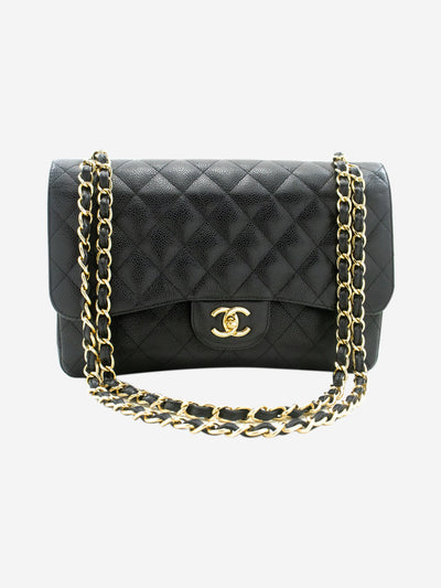 Black 2013 jumbo caviar Classic double flap bag Shoulder Bag Chanel 