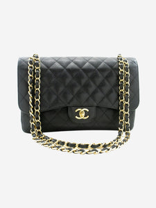 Chanel Black 2013 jumbo caviar Classic double flap bag