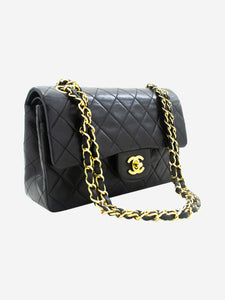 Chanel Black 1989-1991 lambskin small Classic double flap bag