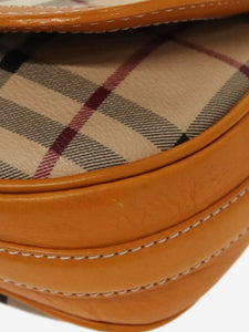 Burberry Burberry Brown BURBERRY Nova Check Shoulder Bag PVC Leather Beige Gold Yellow Brown Auth 95338 - size