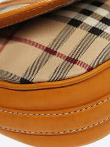 Burberry Burberry Brown BURBERRY Nova Check Shoulder Bag PVC Leather Beige Gold Yellow Brown Auth 95338 - size