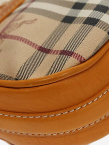 Burberry Burberry Brown BURBERRY Nova Check Shoulder Bag PVC Leather Beige Gold Yellow Brown Auth 95338 - size
