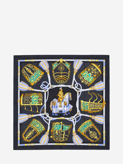 Grey Carré 90 Les Muserolles silk scarf Scarves Hermes 