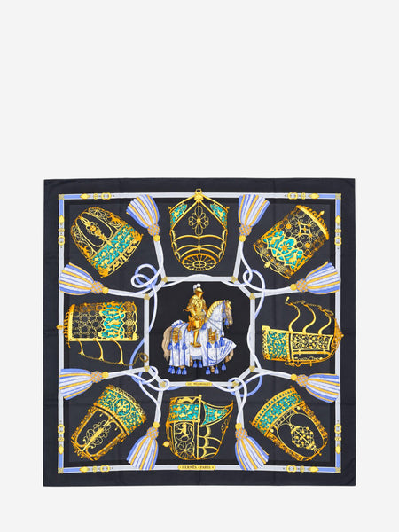 Grey Carré 90 Les Muserolles silk scarf product image
