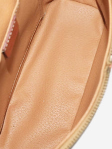 Celine CELINE Macadam Canvas Hand Bag PVC Leather Brown Gold Auth 98397