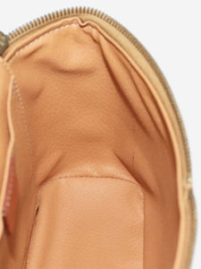 Celine CELINE Macadam Canvas Hand Bag PVC Leather Brown Gold Auth 98397