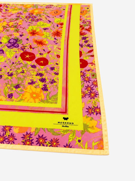 Pink silk floral scarf alternate image