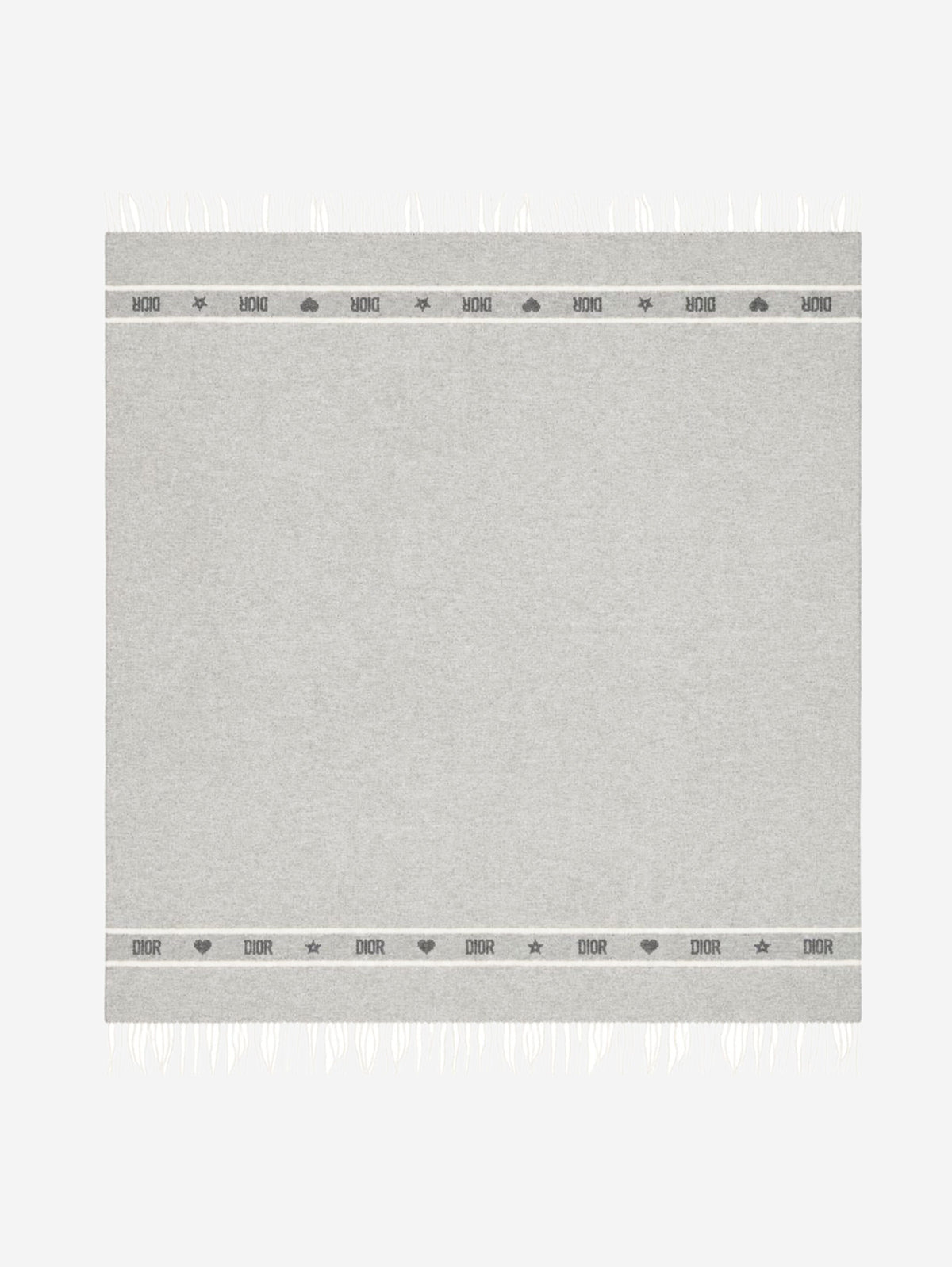 Grey fringed wool scarf Scarves Dior 