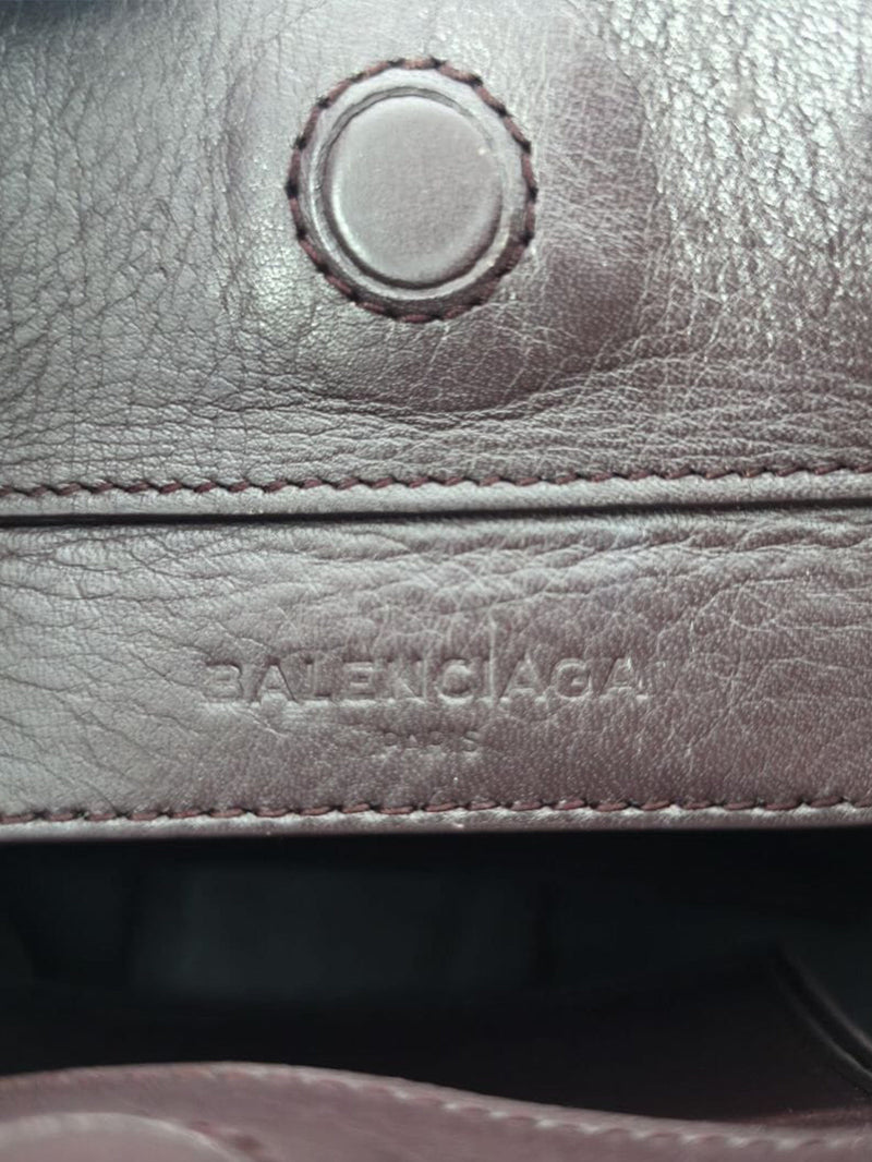 Burgundy Papier Zip Around mini tote Tote Bags Balenciaga 
