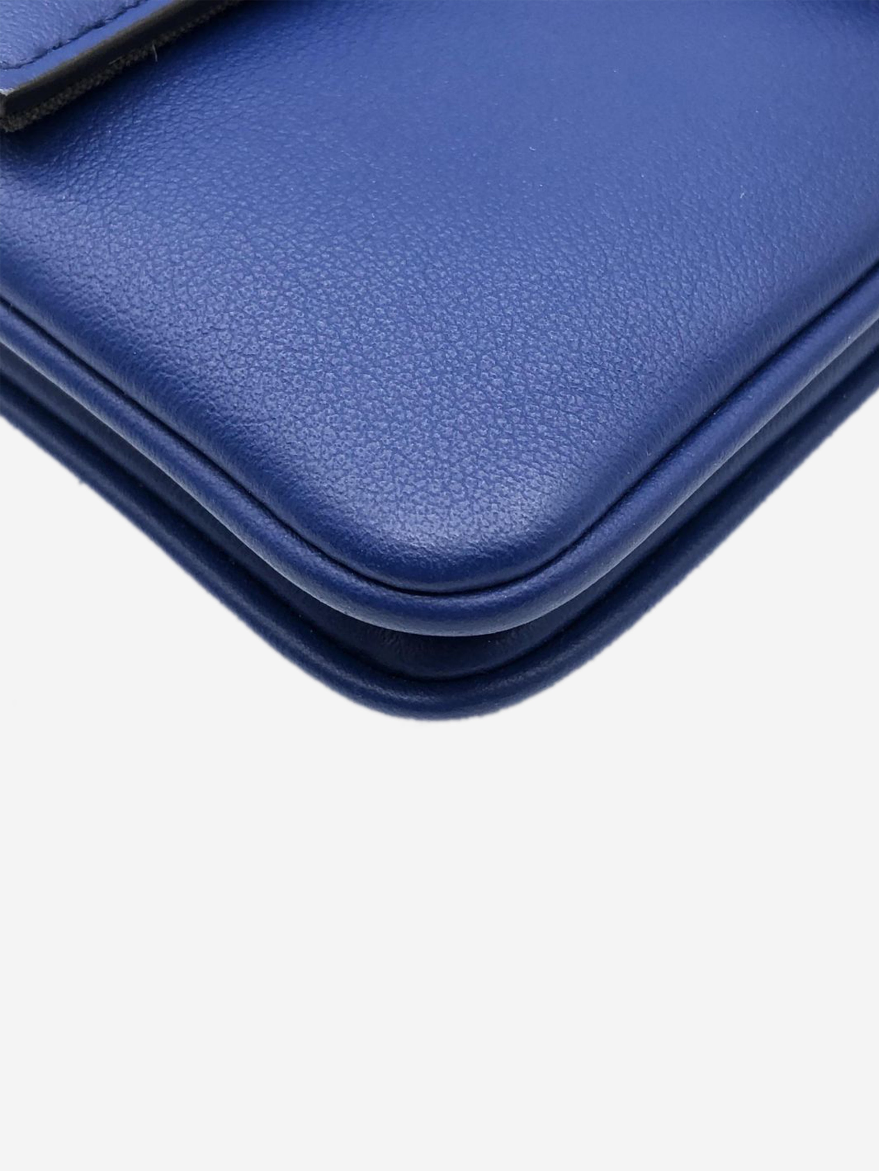 Blue Duo Baguette leather shoulder bag