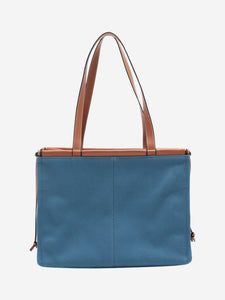 Loewe Blue canvas and leather tote bag