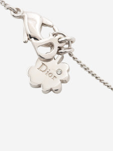 Christian Dior Silver heart-link rhinestone necklace