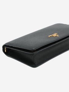 Prada Black leather wallet on chain with gold-toned detailing