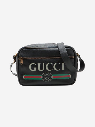 Black logo print messenger bag Shoulder bags Gucci 