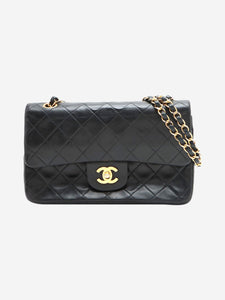 Chanel Black vintage 1991 small lambskin Classic Double Flap bag