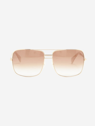 Gold square framed aviator sunglasses