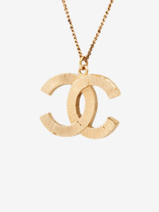 Chanel Gold faux-pearl embellished CC necklace