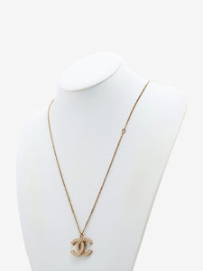 Chanel Gold faux-pearl embellished CC necklace