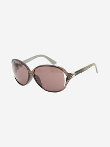 Gucci Brown oversized Interlocked heart sunglasses