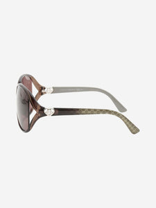 Gucci Brown oversized Interlocked heart sunglasses