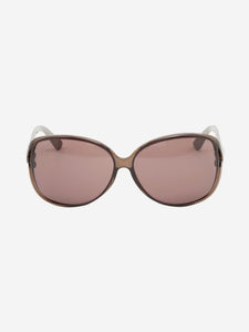 Gucci Brown oversized Interlocked heart sunglasses