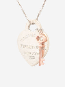 Tiffany & Co. Sterling silver heart & key necklace