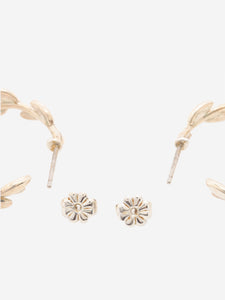 Tiffany & Co. Sterling silver Olive leaf hoop earrings