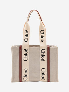 Chloe Neutral medium Woody tote bag