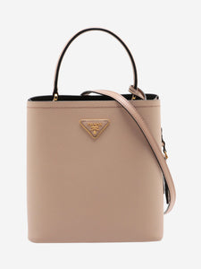 Prada Neutral Saffiano Cuir Panier 2 Way bucket bag