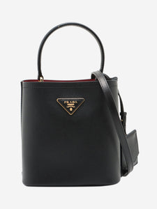 Prada Black Saffiano Cuir 2 Way bucket bag