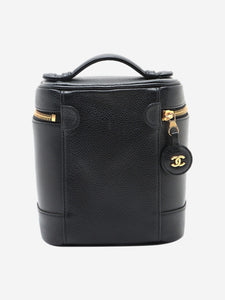 Chanel Black vintage 2000 caviar leather CC Vanity bag