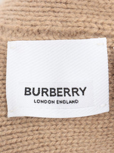 Burberry Light brown cashmere logo cuff beanie