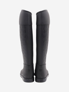 Gucci Black leather and rubber knee high boots - EU 37