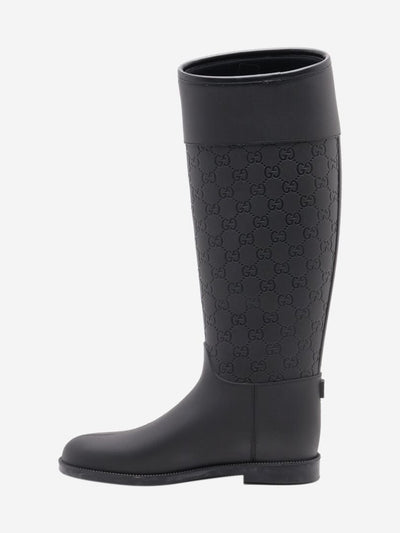 Black leather and rubber knee high boots - EU 37 Boots Gucci 