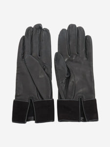 Hermes Black leather gloves