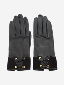 Hermes Black leather gloves