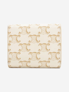 Celine Cream Triomphe compact wallet