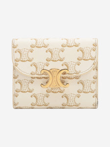 Celine Cream Triomphe compact wallet