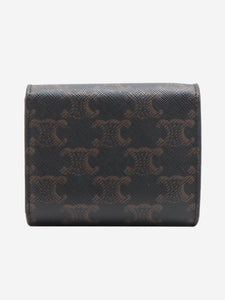 Celine Black Triomphe compact wallet