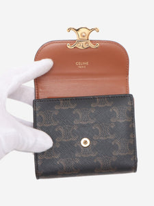 Celine Black Triomphe compact wallet