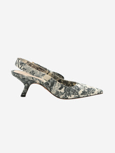 Christian Dior Grey Toile Doo JUY slingbacks - size EU 36.5