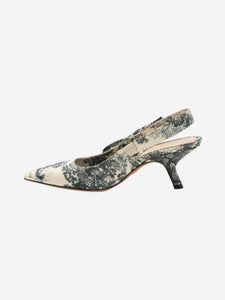 Christian Dior Grey Toile Doo JUY slingbacks - size EU 36.5