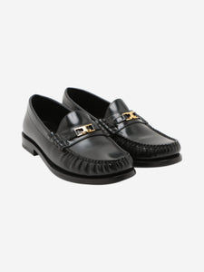 Celine Black Triomphe leather loafers - size EU 37