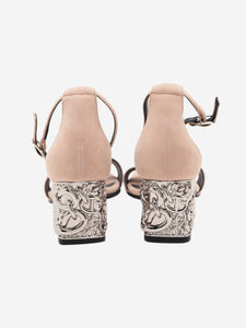 Hermes Pink glam chain detail sandal heels - size EU 37 (UK 4)