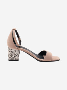 Hermes Pink glam chain detail sandal heels - size EU 37 (UK 4)