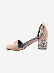 Hermes Pink glam chain detail sandal heels - size EU 37 (UK 4)