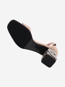 Hermes Pink glam chain detail sandal heels - size EU 37 (UK 4)