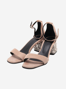 Hermes Pink glam chain detail sandal heels - size EU 37 (UK 4)